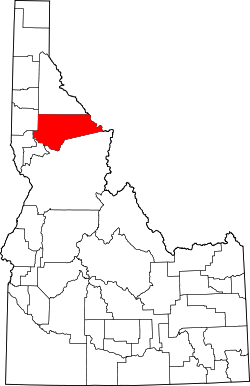 Karte von Clearwater County innerhalb von Idaho