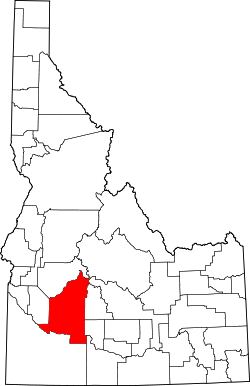 Karte von Elmore County innerhalb von Idaho