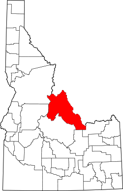 Karte von Lemhi County innerhalb von Idaho