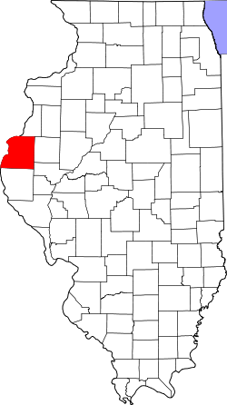 Karte von Hancock County innerhalb von Illinois