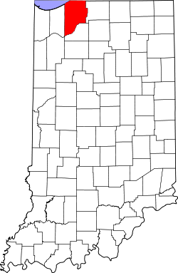 Karte von LaPorte County innerhalb von Indiana
