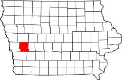 Karte von Shelby County innerhalb von Iowa