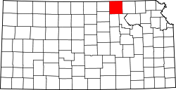 Karte von Washington County innerhalb von Kansas