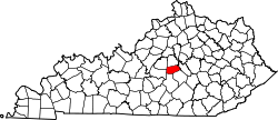 Karte von Boyle County innerhalb von Kentucky