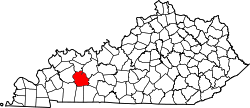Karte von Muhlenberg County innerhalb von Kentucky