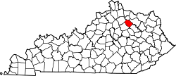 Karte von Nicholas County innerhalb von Kentucky