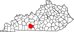 Karte von Warren County innerhalb von Kentucky