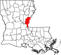 Karte von Concordia Parish innerhalb von Louisiana