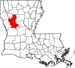 Karte von Natchitoches Parish innerhalb von Louisiana