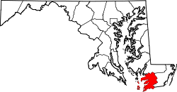 Karte von Somerset County innerhalb von Maryland