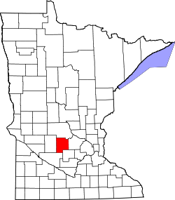 Karte von Meeker County innerhalb von Minnesota
