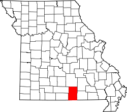 Karte von Howell County innerhalb von Missouri