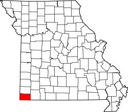 Karte von McDonald County innerhalb von Missouri