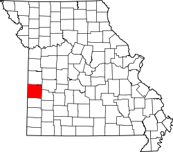 Karte von Vernon County innerhalb von Missouri