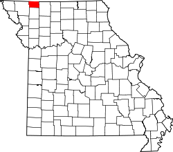 Karte von Worth County innerhalb von Missouri