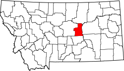 Karte von Petroleum County innerhalb von Montana