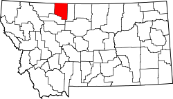 Karte von Toole County innerhalb von Montana