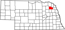 Karte von Wayne County innerhalb von Nebraska