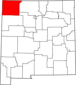 Karte von San Juan County innerhalb von New Mexico