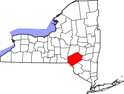 Karte von Delaware County innerhalb von New York