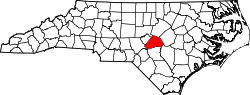 Karte von Harnett County innerhalb von North Carolina
