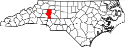 Karte von Iredell County innerhalb von North Carolina