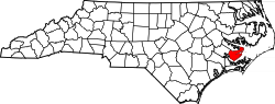 Karte von Pamlico County innerhalb von North Carolina