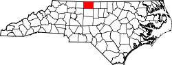 Karte von Rockingham County innerhalb von North Carolina