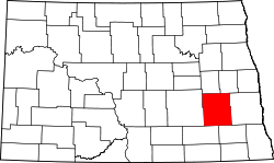 Karte von Barnes County innerhalb von North Dakota