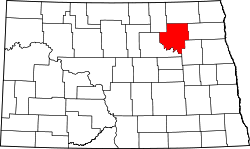 Karte von Ramsey County innerhalb von North Dakota