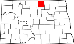 Karte von Rolette County innerhalb von North Dakota