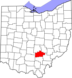 Karte von Hocking County innerhalb von Ohio