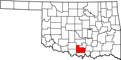Karte von Carter County innerhalb von Oklahoma