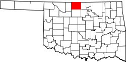Karte von Grant County innerhalb von Oklahoma
