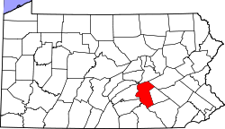 Karte von Dauphin County innerhalb von Pennsylvania
