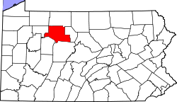 Karte von Elk County innerhalb von Pennsylvania