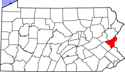 Karte von Northampton County innerhalb von Pennsylvania