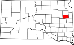 Karte von Hamlin County innerhalb von South Dakota