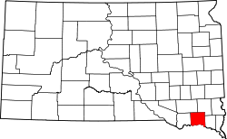 Karte von Yankton County innerhalb von South Dakota