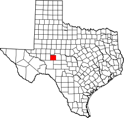Karte von Irion County innerhalb von Texas