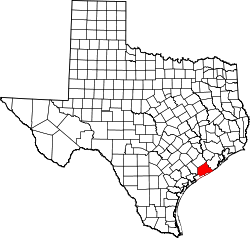 Karte von Matagorda County innerhalb von Texas