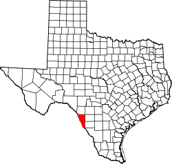 Karte von Maverick County innerhalb von Texas