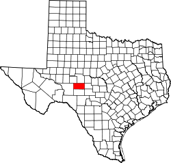 Karte von Schleicher County innerhalb von Texas