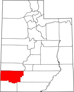 Karte von Iron County innerhalb von Utah