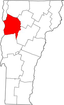 Karte von Chittenden County innerhalb von Vermont