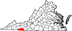 Karte von Grayson County innerhalb von Virginia