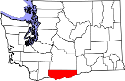 Karte von Klickitat County innerhalb von Washington