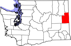 Karte von Spokane County innerhalb von Washington