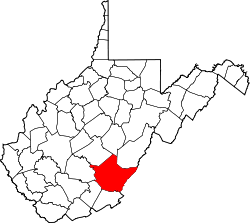 Karte von Greenbrier County innerhalb von West Virginia