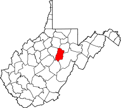 Karte von Upshur County innerhalb von West Virginia